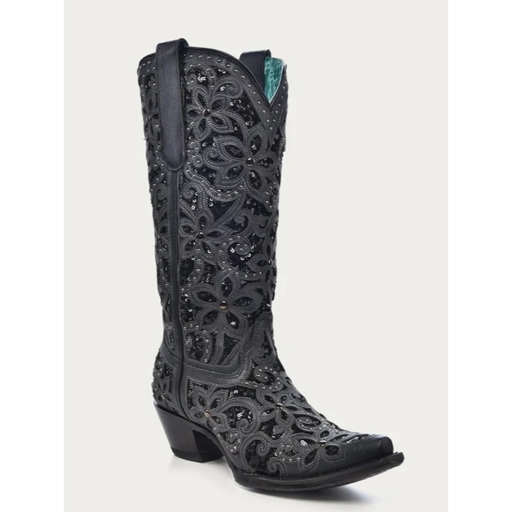 Corral® (Women's 9.5 M) Floral Overlay Diamonds & Crystals Western Boot - $300